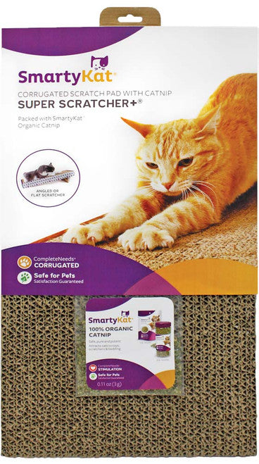 SmartyKat Super Scratcher + Double Wide Corrugate with Catnip Brown - Cat