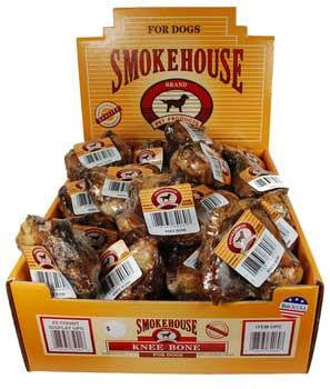 Smokehouse Knee Bone 25ct Display Box Shrink Wrapped With UPC {L + 1} 785219 - Dog