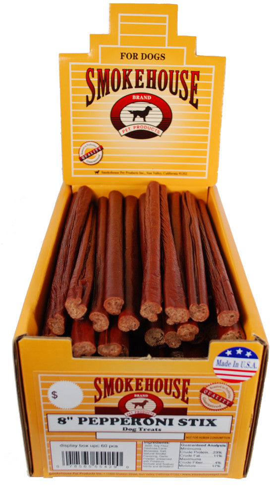 Smokehouse USA Made Pepperoni Stix Dog Treats 8 in 60 ct