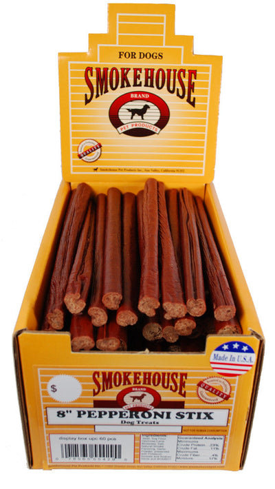 Smokehouse USA Made Pepperoni Stix Dog Treats 8 in 60 ct