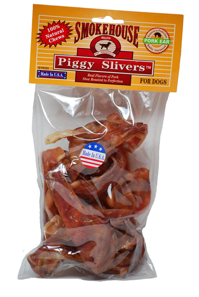 Smokehouse USA Made Piggy Slivers Dog Chew 10 pk