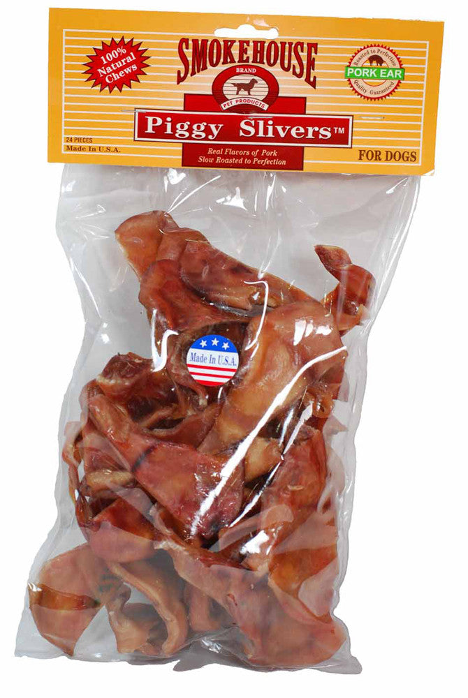 Smokehouse USA Made Piggy Slivers Dog Chew 24 pk