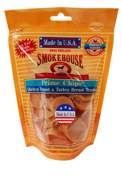 Smokehouse USA Made Prime Chips Dog Treat Chicken & Turkey 4 oz