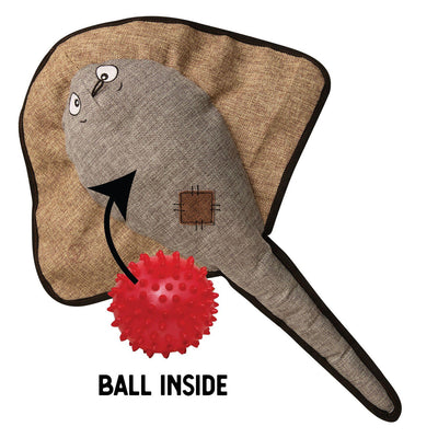 Snugarooz Sally the Stingray w/Rubber Spikey Ball Grey Dog Toy-21" {L+1}712025 712038962617