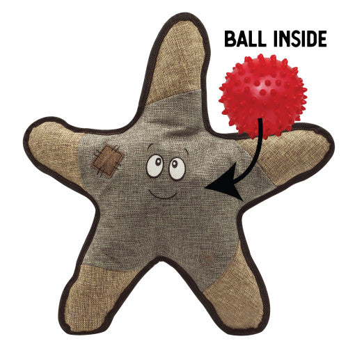 Snugarooz Sophie the Starfish w/Rubber Spikey Ball Grey Dog Toy - 21’ {L + 1}712027