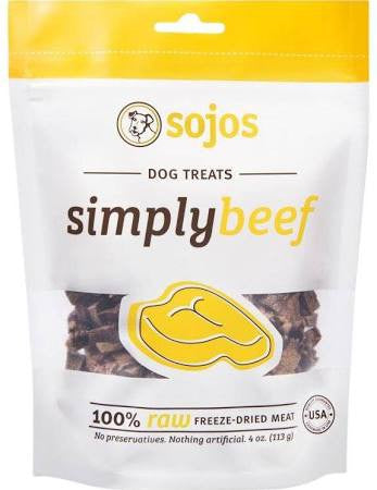 These mouth-watering morsels are the perfect training treat for dogs of all sizes.  Dogs love meat.  And thats just what they get with Sojos Simply Meat Treats.  Its the real, raw meat your dog craves.  And for you, its all the more delicious knowing"