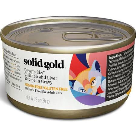 Solid Gold Grain Free Adult Dawn's Sky Chicken And Liver Recipe Canned Cat Food-3-oz, Case Of 24-{L+1} 093766477032