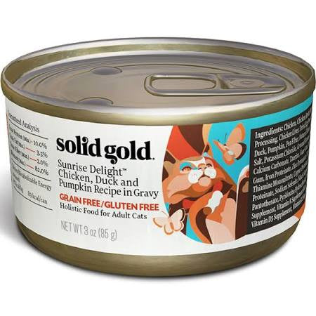 Solid Gold Grain Free Adult Sunrise Delight Chicken And Duck Recipe Canned Cat Food - 3 - oz Case Of 24 - {L + 1}
