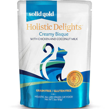 Solid Gold Grain Free Holistic Delights Chicken Creamy Bisque Cat Food Pouches - 3 - oz Case Of 24 - {L + 1}