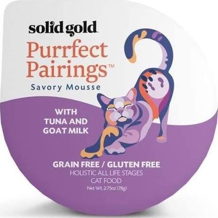 Solid Gold Grain Free Purrfect Pairings Tuna Savory Mousse Cat Food Tray - 3 - oz Case Of 18 - {L + 1}