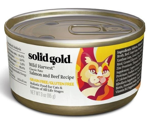 Solid Gold Grain Free Wild Harvest Salmon And Beef Recipe Canned Cat Food - 3 - oz Case Of 24 - {L + 1}