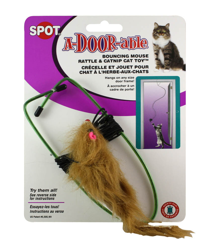 Spot A-Door-Able Bouncing Mouse Catnip Toy Assorted
