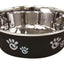 Spot Barcelona Stainless Steel Paw Print Dog Bowl Licorice 64 Ounces