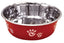Spot Barcelona Stainless Steel Paw Print Dog Bowl Raspberry 64 Ounces