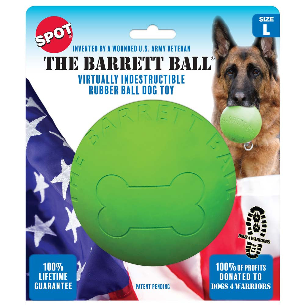 Spot Barrett Ball Dog Toy Green 5in LG