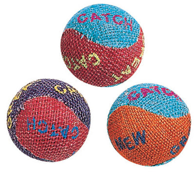 Spot Burlap Ball Catnip Toy Assorted 1.5 in 3 Pack - Cat