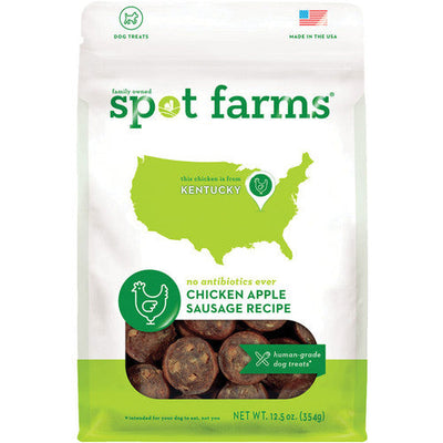 Spot Farms Dog Sausage Chicken Apple 12.5oz (DD)