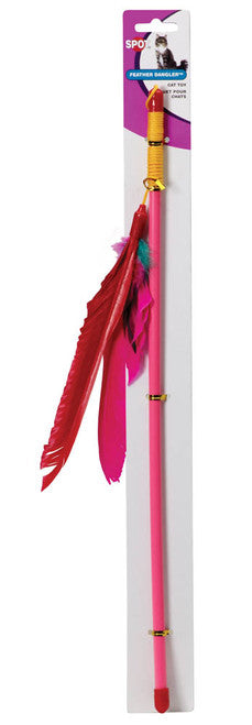 Spot Feather Dangler Teaser Wand Cat Toy Multi - Color 18