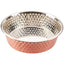 Spot Honeycomb Non Skid Stainless Steel Dog Bowl Hammered Exterior Copper 1 Quart