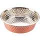Spot Honeycomb Non Skid Stainless Steel Dog Bowl Hammered Exterior Copper 1 Quart