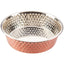 Spot Honeycomb Non Skid Stainless Steel Dog Bowl Hammered Exterior Copper 3 Quarts