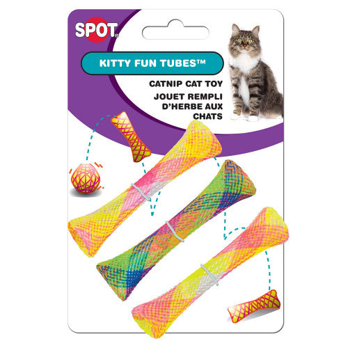 Spot Kitty Fun Tubes Catnip Toy Assorted 3.25 in 3 Pack - Cat