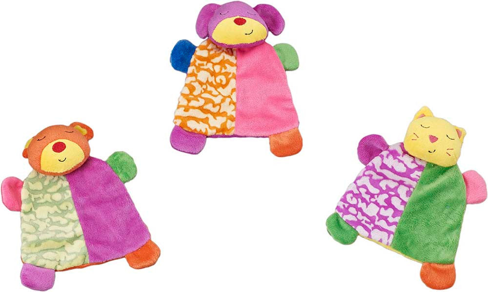 Spot Lil Spots Plush Dog Toy Blanket Assorted Multi-Color 7 in