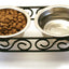 Spot Mediterranean Double Diner Dog Bowl Silver 1 Pint