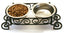Spot Mediterranean Double Diner Dog Bowl Silver 1 Pint