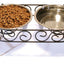 Spot Mediterranean Double Diner Dog Bowl Silver 2 Quarts