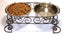 Spot Mediterranean Double Diner Dog Bowl Silver 2 Quarts