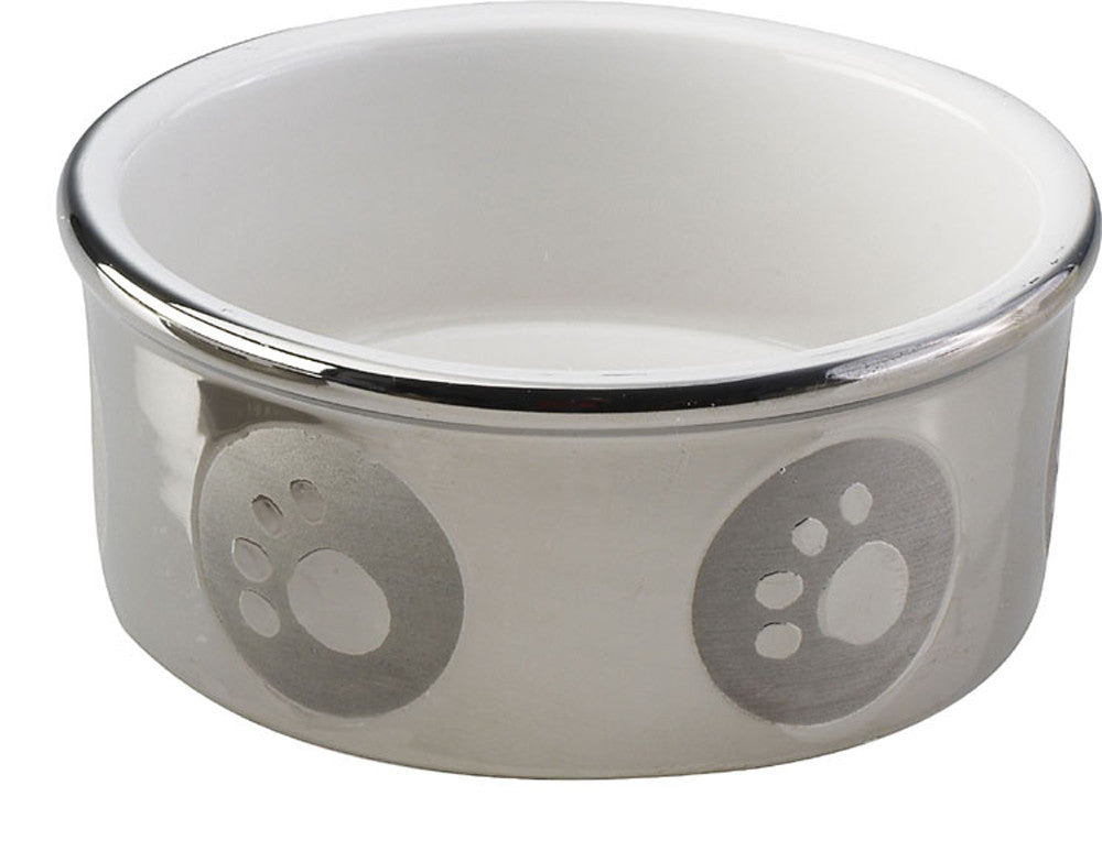 Spot Paw Print Dog Bowl Titanium 5 in