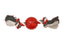 Spot Play Strong Ball with Rope Dog Toy Red 3.25
