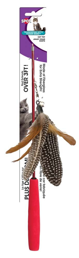 Spot Telescoping Kitty Teaser Wand Cat Toy Assorted 36 in