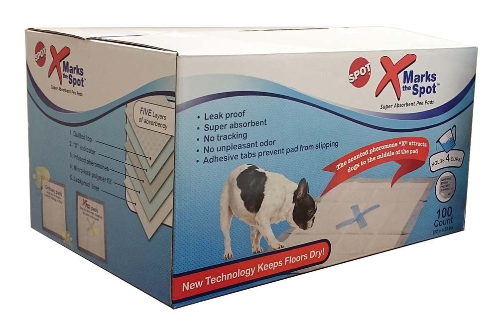 Spot X Marks The Spot Puppy Training Pads White 100 Pack 22 in x 22 in