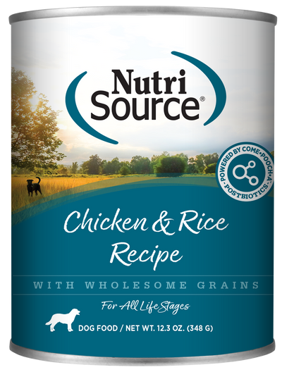 NutriSource Canned Dog Food Chicken & Rice 12ea/12.3 oz 073893021056