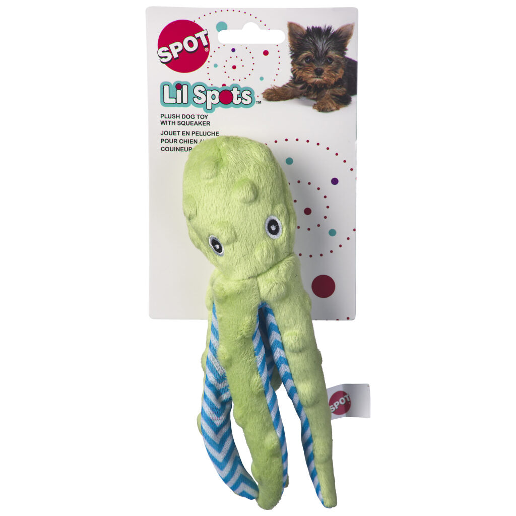 Spot Lil Spots Octopus Dog Toy Assorted Color 8 in, 1 pk 077234549315