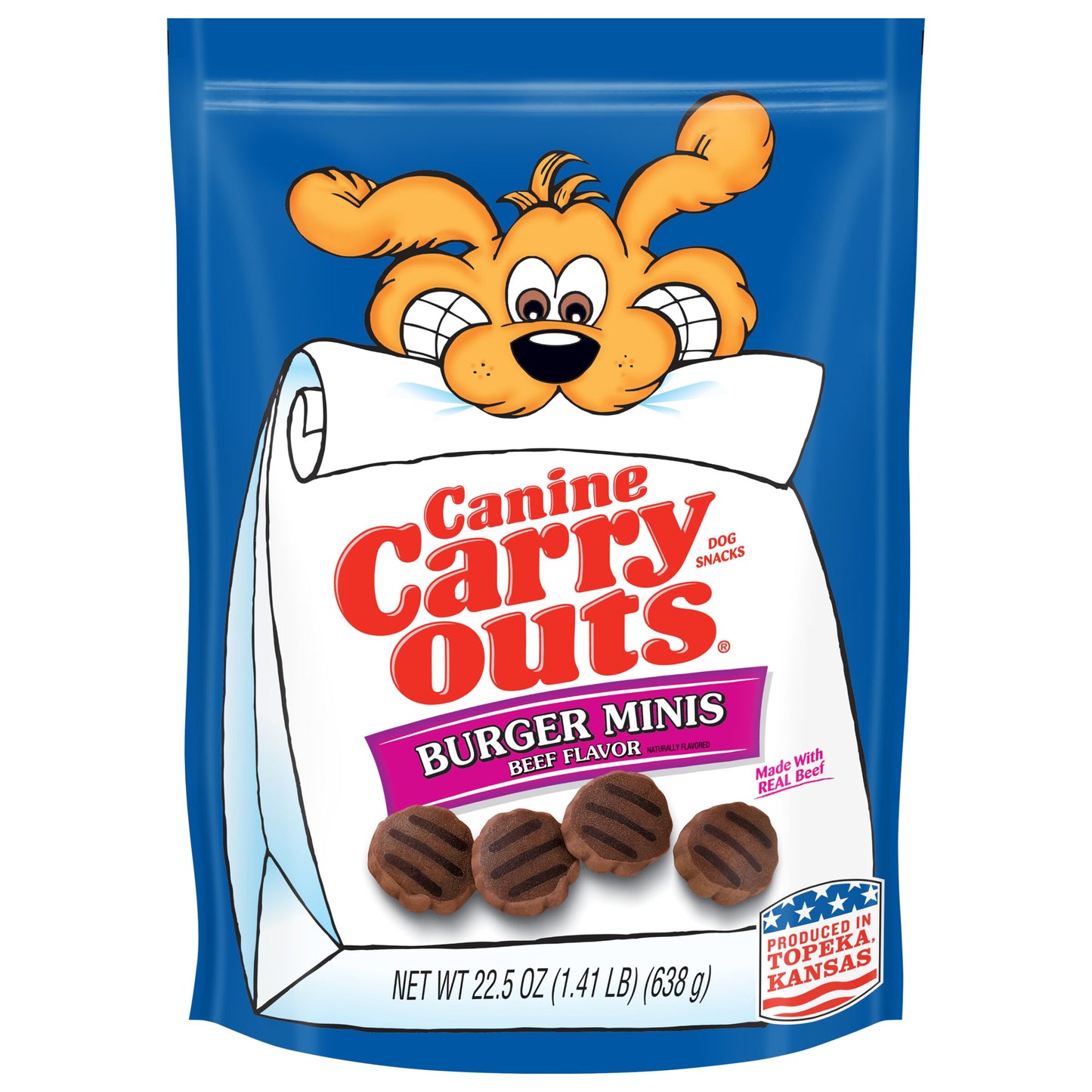 Canine Carry Outs Burger Minis Flavor Dog Treats 22.5 oz 079100520305