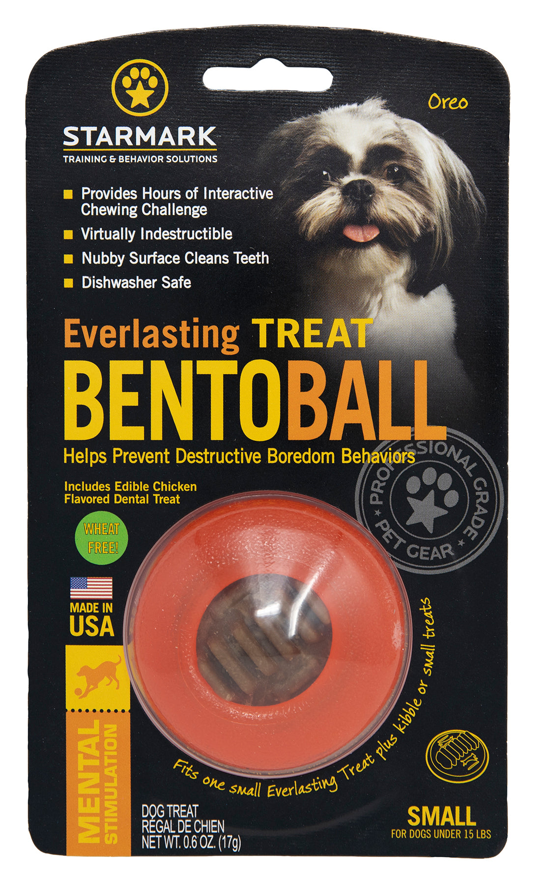 Starmark Everlasting Treat Bento Ball Dog Chew Toy Small 873199001307