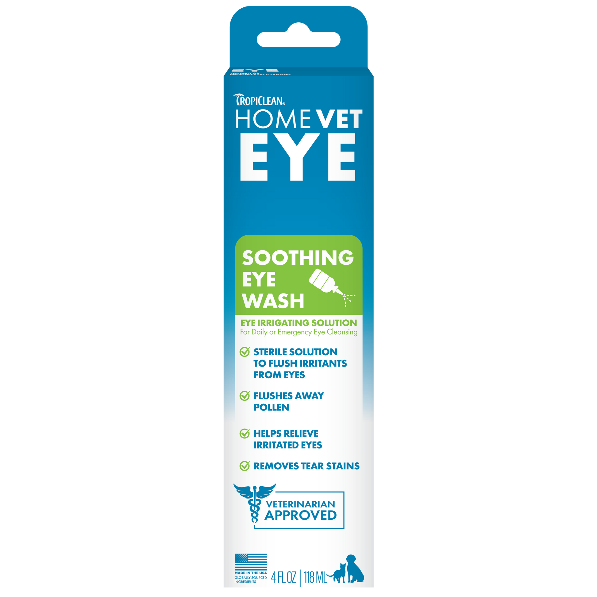 TropiClean HomeVet Eye Soothing Eye Wash 4 oz 645095008847