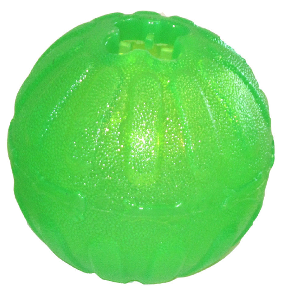 Starmark Fun Ball Dog Toy Green MD/LG 3.25in