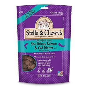 Stella & Chewy's 9 oz. Freeze-Dried Sea-Licious Salmon & Cod Dinner for Cats {L+1x} 860172 186011001196