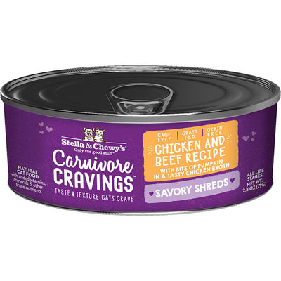 Stella & Chewy's Cat Carnivore Cravings Shred Chicken & Beef 2.8oz 810027371119