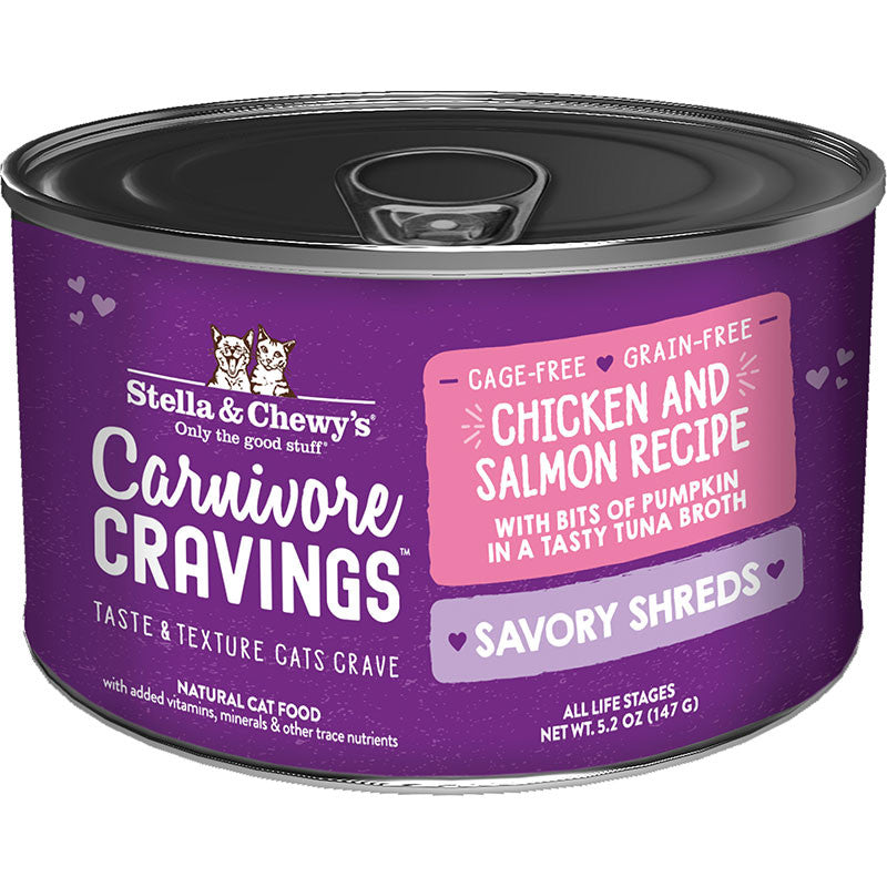 Stella & Chewy's Cat Carnivore Cravings Shred Chicken & Salmon 5.2oz 810027371164