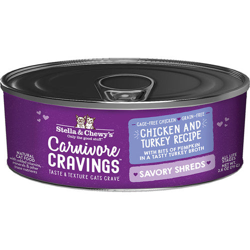 Stella & Chewy’s Cat Carnivore Cravings Shred Chicken Turkey 2.8oz