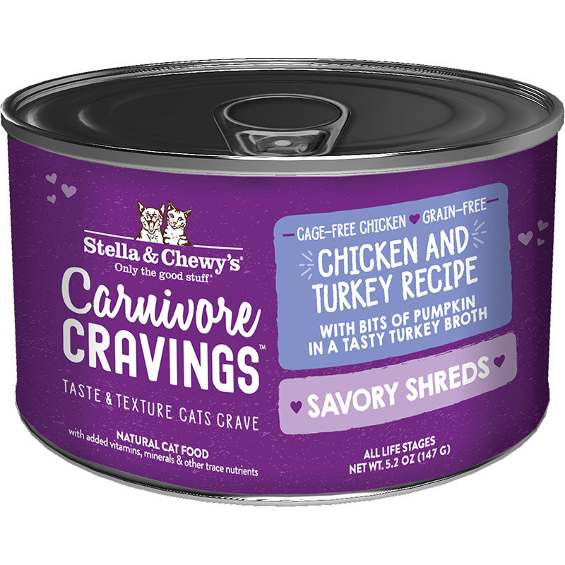 Stella & Chewy's Cat Carnivore Cravings Shred Chicken & Turkey 5.2oz 810027371188