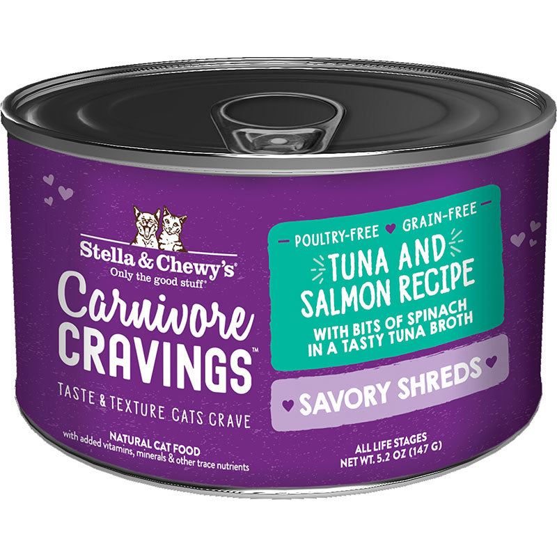 Stella & Chewy's Cat Carnivore Cravings Shred Tuna & Salmon 5.2oz 810027371232