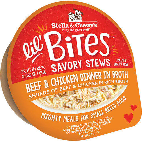 Stella & Chewy’s Dog Lil Bites Savory Stew Beef Chicken 2.7oz (DD)