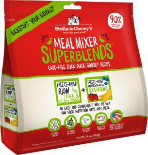 Stella & Chewy's Freeze Dried Raw Cage-free Duck Duck Goose Meal Mixer Superblends Grain Free Dog Food Topper-16-oz-{L+1x} 186011000823