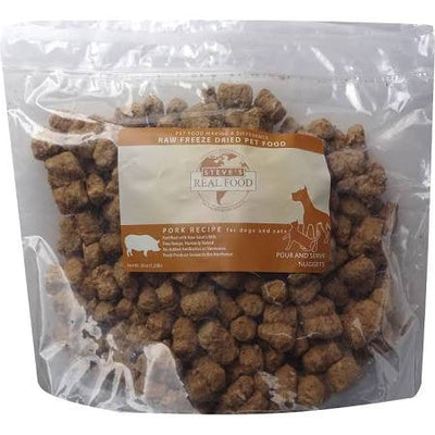 Steve's Real Food Dog Freeze Dried Nuggets Pork 1.25lb !{L-x} 691730164058